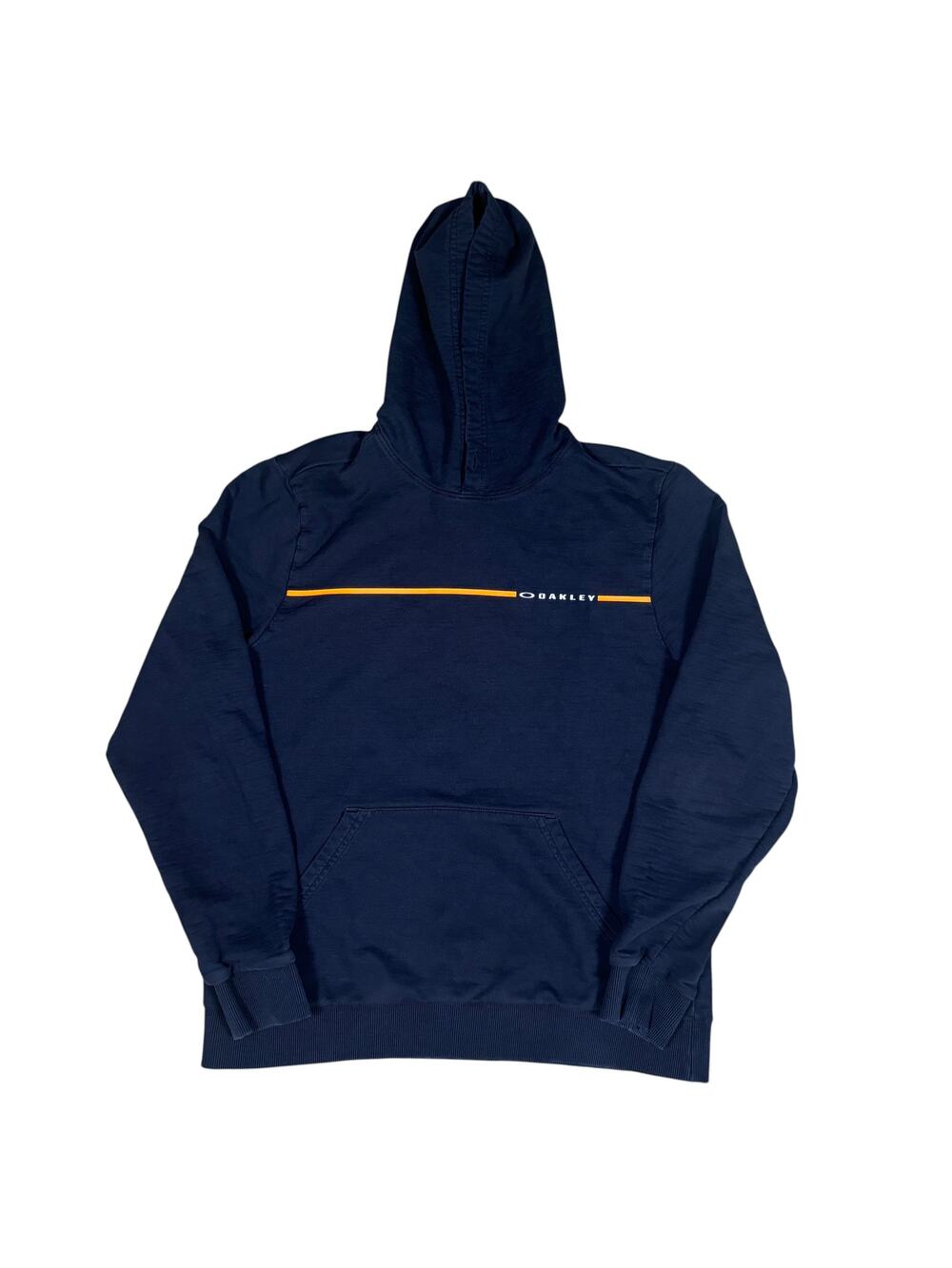y2k 2000s Oakley Hoodie black and orange mens Small gorpcore streetwear skater